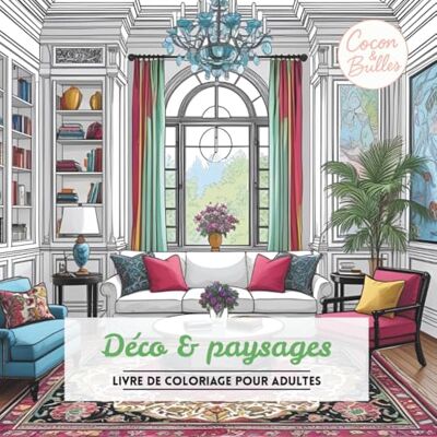 Bulles, Cocon & Déco & Paysages: Livre de coloriage pour adultes - Publicité Bulles, Cocon & Déco & Paysages: Livre de coloriage pour adultes - Publicité