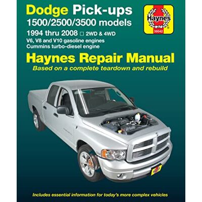 Haynes Dodge Pick-ups 1500/ 2500 / 3500 Models 1994 Thru 2008 Automotive Repair Manual: 2wd & 4wd: V6, V8 and V10 Gasoline Engines Cummins Turbo-diesel Engine - Publicité Haynes Dodge Pick-ups 1500/ 2500 / 3500 Models 1994 Thru 2008 Automotive Repair Manual: 2wd & 4wd: V6, V8 and V10 Gasoline Engines Cummins Turbo-diesel Engine - Publicité