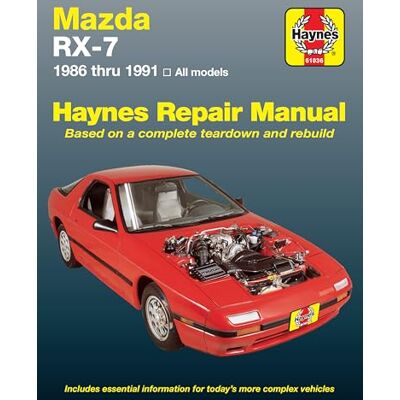Haynes Mazda RX-7: 1986 thru 1991 All models - Publicité Haynes Mazda RX-7: 1986 thru 1991 All models - Publicité