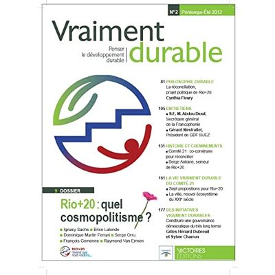 Collectif Vraiment durable N2. Rio+20 : quel cosmopolitisme ? - Publicité Collectif Vraiment durable N2. Rio+20 : quel cosmopolitisme ? - Publicité
