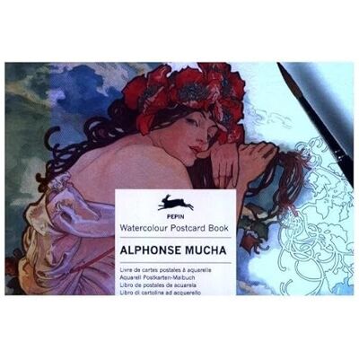 van Roojen, Pepin Alphonse Mucha: Watercolour Postcard Book - Publicité van Roojen, Pepin Alphonse Mucha: Watercolour Postcard Book - Publicité