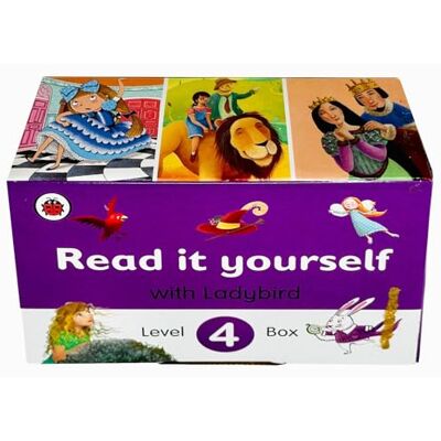 Ladybird Read it Yourself Tuck Box Level 4: 8 Books Box Set (Heidi, The Little Mermaid, Peter and the Wolf, Alice in Wonderland, Pinocchio, Snow White and the Seven Dwarfs, The Wizard of Oz & More) - Publicité Ladybird Read it Yourself Tuck Box Level 4: 8 Books Box Set (Heidi, The Little Mermaid, Peter and the Wolf, Alice in Wonderland, Pinocchio, Snow White and the Seven Dwarfs, The Wizard of Oz & More) - Publicité