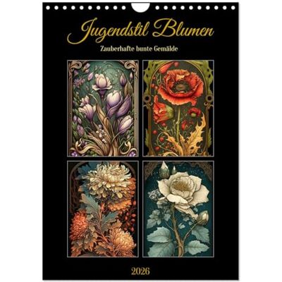 Löwer, Sabine Jugendstil Blumen (Wandkalender 2026 DIN A4 hoch), CALVENDO Monatskalender: Zauberhafte bunte Gemälde - Publicité Löwer, Sabine Jugendstil Blumen (Wandkalender 2026 DIN A4 hoch), CALVENDO Monatskalender: Zauberhafte bunte Gemälde - Publicité