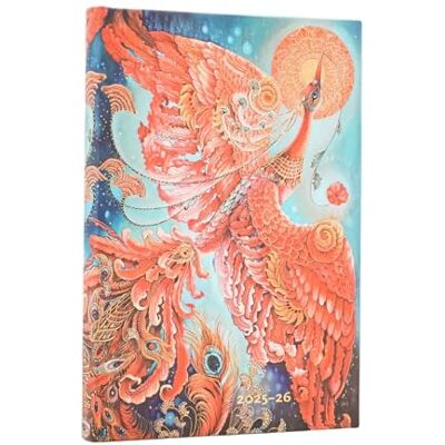 Paperblanks 2026 Firebird (Birds of Happiness) Mini 18-month Horizontal Hardcover Flexi Dayplanner 2025-2026 (Elastic Band Closure) - Publicité Paperblanks 2026 Firebird (Birds of Happiness) Mini 18-month Horizontal Hardcover Flexi Dayplanner 2025-2026 (Elastic Band Closure) - Publicité