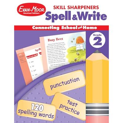 Evan-Moor Educational Publishers Skill Sharpeners: Spell & Write, Grade 2 Workbook - Publicité Evan-Moor Educational Publishers Skill Sharpeners: Spell & Write, Grade 2 Workbook - Publicité