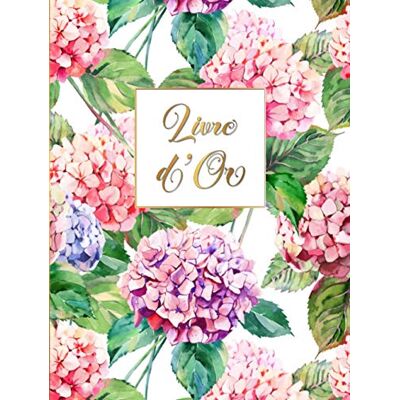 Edition, Dorée Livre d'Or: Mariage, Pacs, Anniversaire, Enterrement vie de jeune fille, Départ en retraite: 100 pages à personnaliser, Aquarelle Fleur Hortensia, Couverture rigide, 21x28 cm. Publicité Edition, Dorée Livre d'Or: Mariage, Pacs, Anniversaire, Enterrement vie de jeune fille, Départ en retraite: 100 pages à personnaliser, Aquarelle Fleur Hortensia, Couverture rigide, 21x28 cm. Publicité
