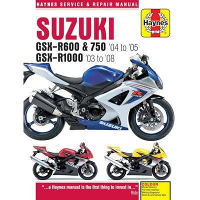 Haynes Suzuki Gsx-r600, 750 & 1000, '03-'06 Repair Manual - Publicité Haynes Suzuki Gsx-r600, 750 & 1000, '03-'06 Repair Manual - Publicité