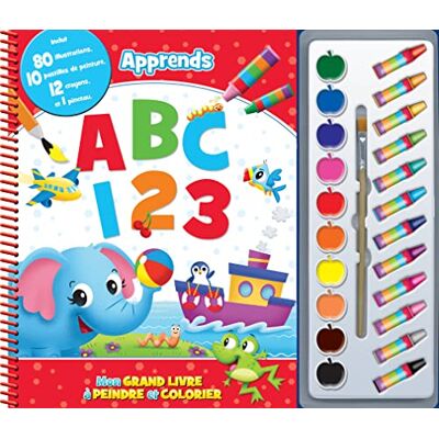 Xxx Phidal Apprends ABCs & 123s Mon Grand Livre à Peindre et Colorier Livre de coloriage pour enfants, 80 illustrations, 10 pastilles de peinture, 12 crayons de couleur, 1 pinceau - Publicité Xxx Phidal Apprends ABCs & 123s Mon Grand Livre à Peindre et Colorier Livre de coloriage pour enfants, 80 illustrations, 10 pastilles de peinture, 12 crayons de couleur, 1 pinceau - Publicité
