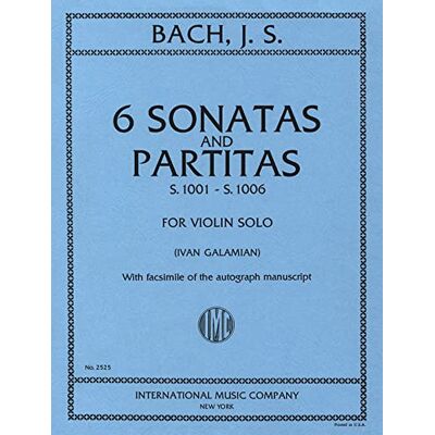 J.S. Bach: 6 Sonatas And Partitas (S.1001 S.1006). Partitions pour Violon - Publicité J.S. Bach: 6 Sonatas And Partitas (S.1001 S.1006). Partitions pour Violon - Publicité