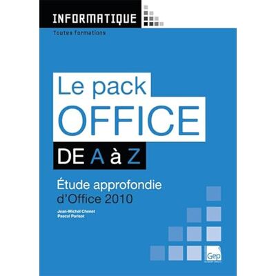 Jean-Michel Chenet Le Pack Office 2010 de A a Z (Pochette). Etude Approfondie d'Office 2010. Toutes Formations. Publicité Jean-Michel Chenet Le Pack Office 2010 de A a Z (Pochette). Etude Approfondie d'Office 2010. Toutes Formations. Publicité