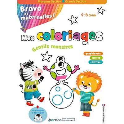 Bravo les maternelles Mes coloriages, gentils monstres Moyenne section et Grande section - Publicité Bravo les maternelles Mes coloriages, gentils monstres Moyenne section et Grande section - Publicité