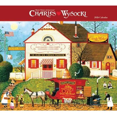 Carousel Calendars Carrousel Calendars Charles Wysocki Americana Deluxe Calendrier mural 2026 – Scènes vintage intemporelles, calendrier grand format de janvier à décembre 2026, 30,5 x 35,6 cm - Publicité Carousel Calendars Carrousel Calendars Charles Wysocki Americana Deluxe Calendrier mural 2026 – Scènes vintage intemporelles, calendrier grand format de janvier à décembre 2026, 30,5 x 35,6 cm - Publicité