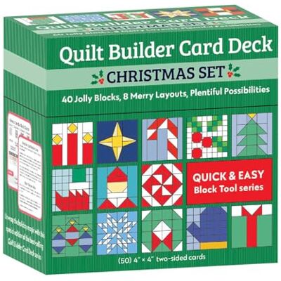 C&T Publishing Quilt Builder Card Deck Christmas Set: 40 Jolly Blocks, 8 Merry Layouts, Plentiful Possibilities - Publicité C&T Publishing Quilt Builder Card Deck Christmas Set: 40 Jolly Blocks, 8 Merry Layouts, Plentiful Possibilities - Publicité