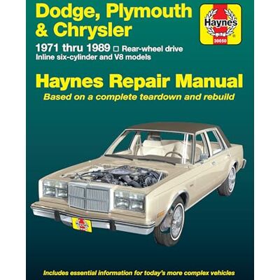 Haynes Dodge, Plymouth and Chrysler RWD, 1971-1989 - Publicité Haynes Dodge, Plymouth and Chrysler RWD, 1971-1989 - Publicité