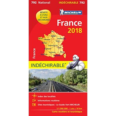Michelin Carte Nationale France 2018 Indéchirable - Publicité Michelin Carte Nationale France 2018 Indéchirable - Publicité
