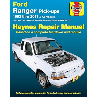 Haynes Ford Ranger Pick-ups 1993 thru 2011: 1993 thru 2011 all models Also includes 1994 thru 2009 Mazda B2300, B2500, B3000, - Publicité Haynes Ford Ranger Pick-ups 1993 thru 2011: 1993 thru 2011 all models Also includes 1994 thru 2009 Mazda B2300, B2500, B3000, - Publicité