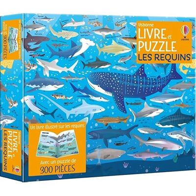 Usborne Les Requins Coffrets Livre et Puzzle Dès 7 Ans - Publicité Usborne Les Requins Coffrets Livre et Puzzle Dès 7 Ans - Publicité