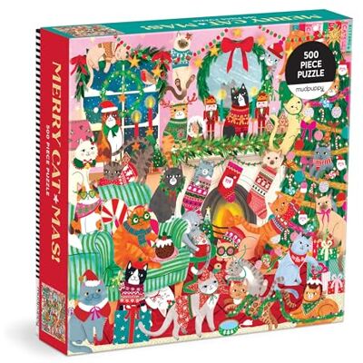 MudPuppy Merry Catmas! 500 Piece Family Puzzle - Publicité MudPuppy Merry Catmas! 500 Piece Family Puzzle - Publicité