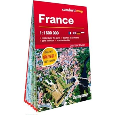 France 1/1.600.000 (carte poche format laminée) - Publicité France 1/1.600.000 (carte poche format laminée) - Publicité