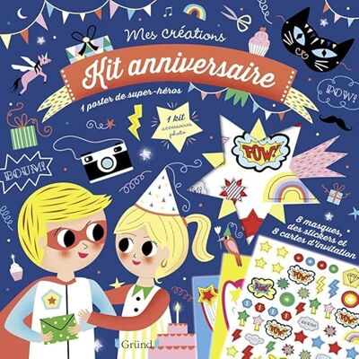 Kit anniversaire – Kit créatif avec des masques à colorier, 1 photobooth, 1 guirlande à crée, 1 guide et des invitations – À partir de 6 ans - Publicité Kit anniversaire – Kit créatif avec des masques à colorier, 1 photobooth, 1 guirlande à crée, 1 guide et des invitations – À partir de 6 ans - Publicité