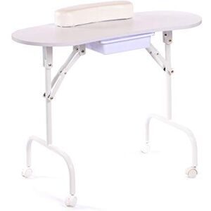 Urbanity Table de Manucure Mobile Pliable Blanc - Table de Manucure Portable - Publicité Urbanity Table de Manucure Mobile Pliable Blanc - Table de Manucure Portable - Publicité