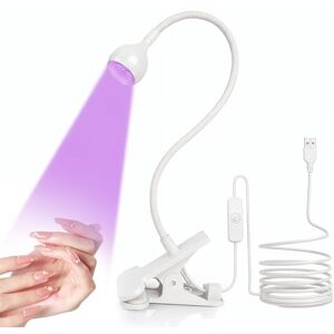 AONAT Lampe UV pour Ongles Gel avec Pince,Mini Lampe LED 3W USB pour Vernis Semi-Permanent,Séchoir Ongles Portable avec Interrupteur,Col de Cygne Flexible 360°,Blanc - Publicité AONAT Lampe UV pour Ongles Gel avec Pince,Mini Lampe LED 3W USB pour Vernis Semi-Permanent,Séchoir Ongles Portable avec Interrupteur,Col de Cygne Flexible 360°,Blanc - Publicité