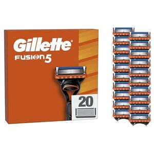 Gillette Recharges De Rasoir Fusion5 Pour Hommes, Pack De 20, AUTHENTIQUES, Cartouches Avec Bande Lubrifiante Et 5 Lames Pour Un Rasage Manuel Efficace, Compatibles Avec Les Manches De La Série Fusion - Publicité Gillette Recharges De Rasoir Fusion5 Pour Hommes, Pack De 20, AUTHENTIQUES, Cartouches Avec Bande Lubrifiante Et 5 Lames Pour Un Rasage Manuel Efficace, Compatibles Avec Les Manches De La Série Fusion - Publicité
