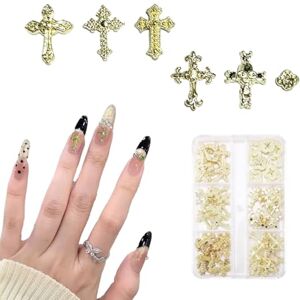 SanKristo 60 pièces strass 3D en forme croix pour nail art, breloques dorées, strass brillants, art des ongles, décorations en pierres précieuses manucure DIY cadeaux fabrication bijoux ensemble - Publicité SanKristo 60 pièces strass 3D en forme croix pour nail art, breloques dorées, strass brillants, art des ongles, décorations en pierres précieuses manucure DIY cadeaux fabrication bijoux ensemble - Publicité
