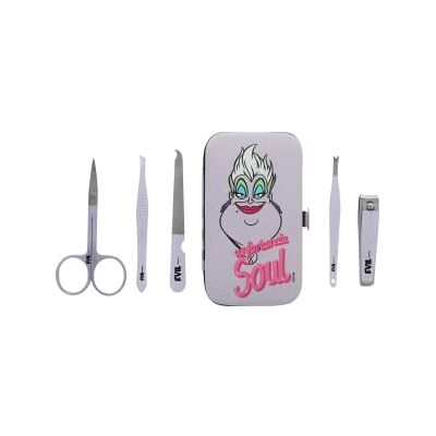 Disney VILLAINS Set manucure Ursula 5 accessoires ongles Coupe-cuticule, Lime, Pince à épiler, Coupe-ongles, ciseaux à ongles et boite de rangement décorée - Publicité Disney VILLAINS Set manucure Ursula 5 accessoires ongles Coupe-cuticule, Lime, Pince à épiler, Coupe-ongles, ciseaux à ongles et boite de rangement décorée - Publicité