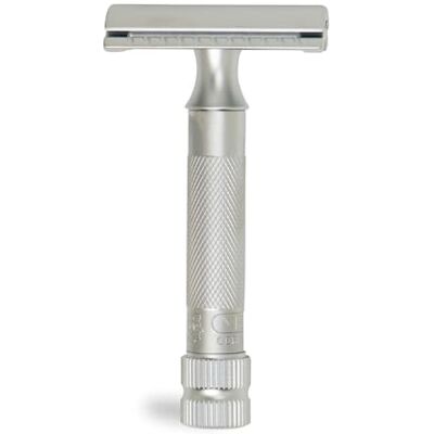 MERKUR 34C Rasoir de sécurité – Finition chrome mat, manche court et lourd, conception en deux pièces, peigne fermé, rasage humide traditionnel – Fabriqué en Allemagne - Publicité MERKUR 34C Rasoir de sécurité – Finition chrome mat, manche court et lourd, conception en deux pièces, peigne fermé, rasage humide traditionnel – Fabriqué en Allemagne - Publicité