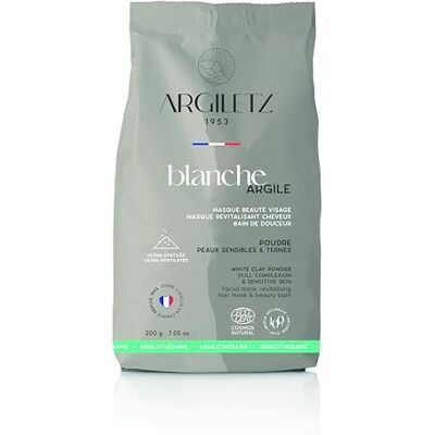 Argiletz Argile Blanche Ultra Ventilée 200g – Poudre Très Fine, Texture Douce – Soin Corps, Masque Visage, Cheveux, Cuir Chevelu, Bain – Peaux Mixtes À Sensibles – Argile Naturelle Absorbante - Publicité Argiletz Argile Blanche Ultra Ventilée 200g – Poudre Très Fine, Texture Douce – Soin Corps, Masque Visage, Cheveux, Cuir Chevelu, Bain – Peaux Mixtes À Sensibles – Argile Naturelle Absorbante - Publicité