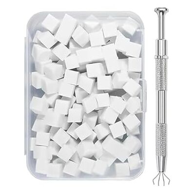 Dolaso Lot de 200 éponges pour nail art avec pince en métal, accessoires de manucure de qualité supérieure pour la conception créative des ongles, les effets dégradés et le nail art professionnel - Publicité Dolaso Lot de 200 éponges pour nail art avec pince en métal, accessoires de manucure de qualité supérieure pour la conception créative des ongles, les effets dégradés et le nail art professionnel - Publicité