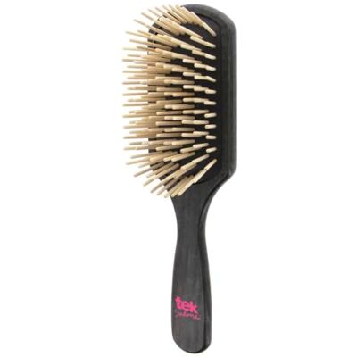 TEK Brosse Rectangulaire en Bois Noir à Dent Longue Pour Cheveux Longs & Épais - Publicité TEK Brosse Rectangulaire en Bois Noir à Dent Longue Pour Cheveux Longs & Épais - Publicité