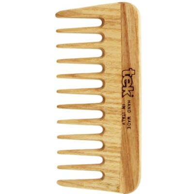 TEK micro peigne à cheveux en bois de frêne avec dents larges 100% fabriqué en Italie - Publicité TEK micro peigne à cheveux en bois de frêne avec dents larges 100% fabriqué en Italie - Publicité