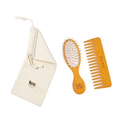 TEK Set de Deux: Brosse Ovale et Peigne Orange FSC® 100% avec Sac en Coton Couleur Rouge Fabriqué à la Main en Italie - Publicité TEK Set de Deux: Brosse Ovale et Peigne Orange FSC® 100% avec Sac en Coton Couleur Rouge Fabriqué à la Main en Italie - Publicité