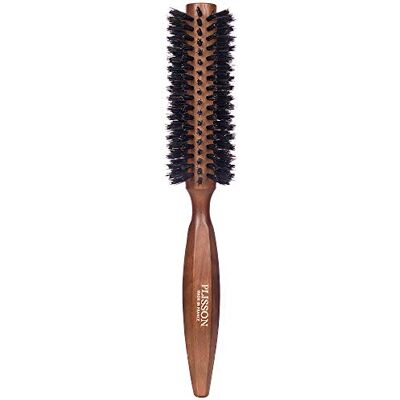 PLISSON Brosse À Cheveux Ronde 12 Rangs 100% Sanglier PB9500.12 Bois Foncé - Publicité PLISSON Brosse À Cheveux Ronde 12 Rangs 100% Sanglier PB9500.12 Bois Foncé - Publicité