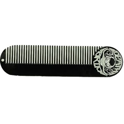 Death Grip Peigne à cheveux 12,7 x 3,2 cm Peigne à dents fines en acier inoxydable avec revêtement en poudre noire pour coiffure, barbe et moustache pour homme - Publicité Death Grip Peigne à cheveux 12,7 x 3,2 cm Peigne à dents fines en acier inoxydable avec revêtement en poudre noire pour coiffure, barbe et moustache pour homme - Publicité