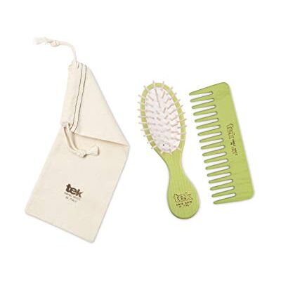 TEK Set de Deux: Brosse Ovale et Peigne Orange FSC® 100% avec Sac en Coton Couleur Lime Fabriqué à la Main en Italie - Publicité TEK Set de Deux: Brosse Ovale et Peigne Orange FSC® 100% avec Sac en Coton Couleur Lime Fabriqué à la Main en Italie - Publicité