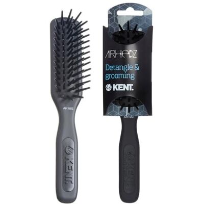 KENT AirHedz Brosse à cheveux étroite avec base coussinée, Gris - Publicité KENT AirHedz Brosse à cheveux étroite avec base coussinée, Gris - Publicité