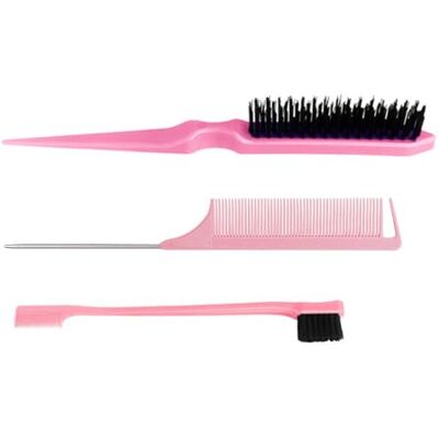 Ruarby Lot de 3 brosses à cheveux lisses avec 1 brosse à bords, 1 brosse à cheveux à poils, 1 peigne à queue, brosse à cheveux et ensemble d'accessoires pour filles - Publicité Ruarby Lot de 3 brosses à cheveux lisses avec 1 brosse à bords, 1 brosse à cheveux à poils, 1 peigne à queue, brosse à cheveux et ensemble d'accessoires pour filles - Publicité