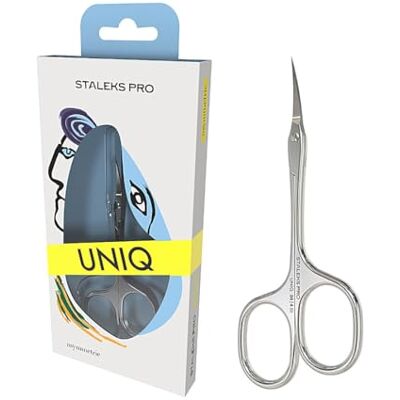 Staleks Pro Ciseaux à cuticules professionnels pour mains moyennes ou grandes en acier inoxydable asymétrique UNIQ SQ-20/4 - Publicité Staleks Pro Ciseaux à cuticules professionnels pour mains moyennes ou grandes en acier inoxydable asymétrique UNIQ SQ-20/4 - Publicité