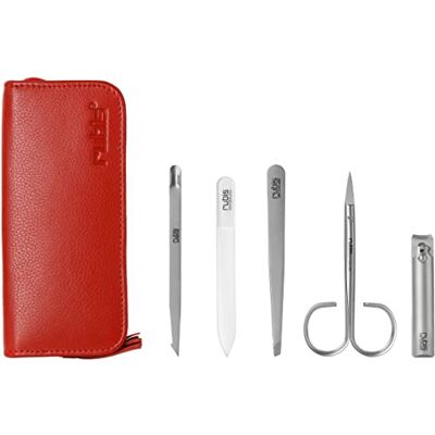 Rubis Kit de manucure avec ciseaux à ongles, lime à ongles, coupe-ongles, pince à épiler, kit de 5 pièces - Publicité Rubis Kit de manucure avec ciseaux à ongles, lime à ongles, coupe-ongles, pince à épiler, kit de 5 pièces - Publicité