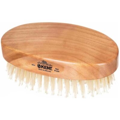 KENT MC4 Brosse ovale en bois de cerisier avec poils blancs - Publicité KENT MC4 Brosse ovale en bois de cerisier avec poils blancs - Publicité