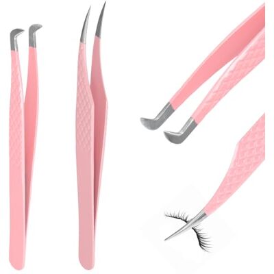 Ziyonix 2 Pièces Pince Extension CilS Pinces à Cils en Acier Inoxydable Pince a Epiler Precision PiNce à Faux Cils Professionnel Courbes PinCe a Epiler pour Les Faux Cils Individuelles - Publicité Ziyonix 2 Pièces Pince Extension CilS Pinces à Cils en Acier Inoxydable Pince a Epiler Precision PiNce à Faux Cils Professionnel Courbes PinCe a Epiler pour Les Faux Cils Individuelles - Publicité