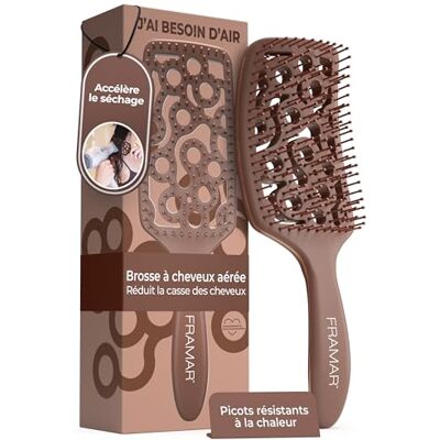 FRAMAR Brosse Demelante Cheveux Bouclés Brosse Cheveux Chocolat - Publicité FRAMAR Brosse Demelante Cheveux Bouclés Brosse Cheveux Chocolat - Publicité