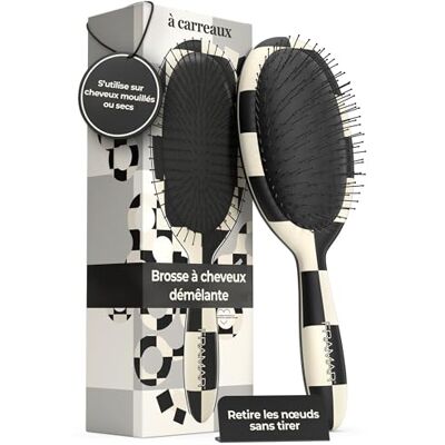 FRAMAR Brosse Demelante Cheveux Bouclés Brosse Cheveux Checkered - Publicité FRAMAR Brosse Demelante Cheveux Bouclés Brosse Cheveux Checkered - Publicité
