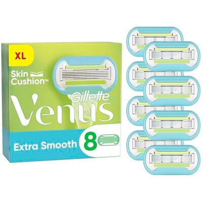 Gillette Extra Smooth Lot de 8 lames de rasoir de rechange pour femme - Publicité Gillette Extra Smooth Lot de 8 lames de rasoir de rechange pour femme - Publicité