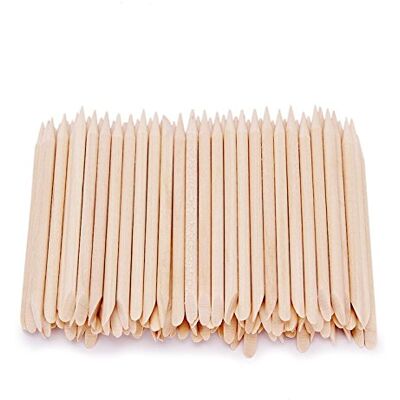 Artlalic Lot de 100 bâtonnets en bois orange pour repousser et supprimer les cuticules Outil de manucure - Publicité Artlalic Lot de 100 bâtonnets en bois orange pour repousser et supprimer les cuticules Outil de manucure - Publicité