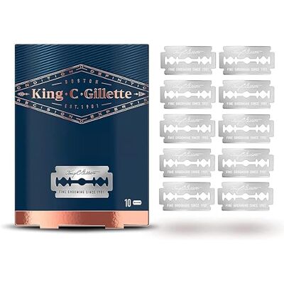 Gillette King C Lames de rasage 10 lames - Publicité Gillette King C Lames de rasage 10 lames - Publicité
