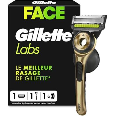 Gillette Labs Rasoir pour Homme, avec Barre Exfoliante Édition Champion Gold, Manche Et Cartouche A 5 Lames, A Utiliser avec Recharges Labs, Rasage du Visage avec Un Confort Incroyable - Publicité Gillette Labs Rasoir pour Homme, avec Barre Exfoliante Édition Champion Gold, Manche Et Cartouche A 5 Lames, A Utiliser avec Recharges Labs, Rasage du Visage avec Un Confort Incroyable - Publicité